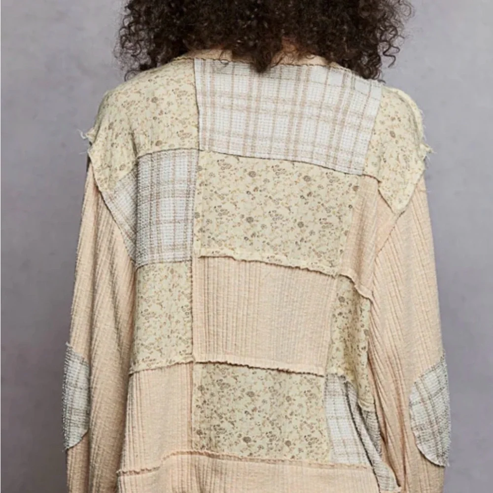 POL Patchwork Ribbed Top - Picture 2 of 6